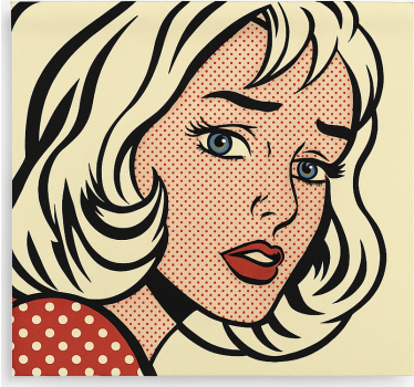 Rolgordijn tienerkamer popart meisje - TenStickers