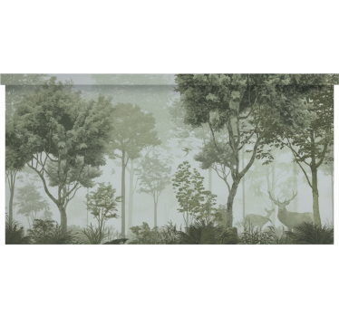 Rolgordijn bomen rustgevende natuuroase - TenStickers