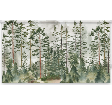 Rolgordijn bomen woodland wand kinderkamer - TenStickers