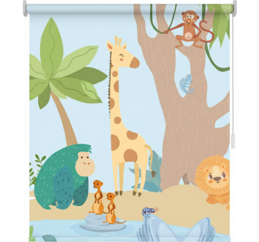 Kinderkamer rolgordijn jungle dieren - TenStickers