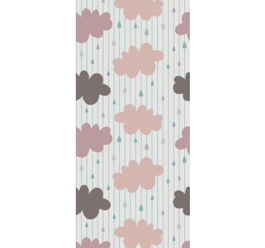 Kinderkamer rolgordijn roze regenwolken - TenStickers