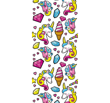 Kinderkamer rolgordijn eenhoorn fantasie motief - TenStickers