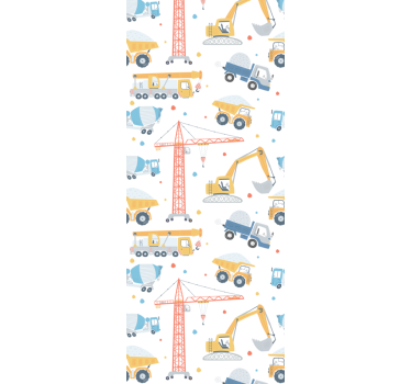 Kinderkamer rolgordijn bouwmotieven - TenStickers