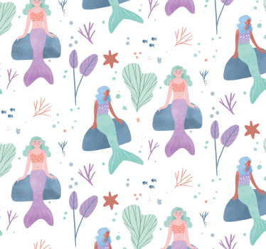 Kinderkamer rolgordijn zeemeermin fantasie - TenStickers