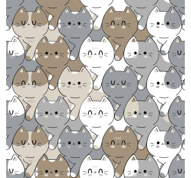 Kinderkamer rolgordijn kattenillustratie - TenStickers