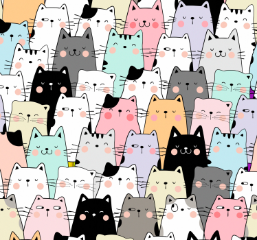 Kinderkamer rolgordijn katten - TenStickers