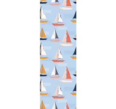 Kinderkamer rolgordijn vrolijke zeilbootjes patroon - TenStickers