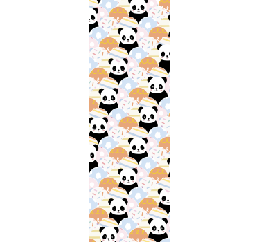 Kinderkamer rolgordijn panda patchwork dierenontwerp - TenStickers