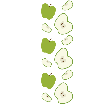 Kinderkamer rolgordijn gelukkige groene appels - TenStickers