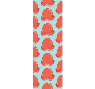 Kinderkamer rolgordijn rood octopus patroon - TenStickers