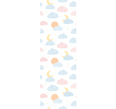 Kinderkamer rolgordijn schattige wolkenpatronen - TenStickers