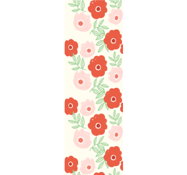Kinderkamer rolgordijn anemoon bloemenpatroon - TenStickers
