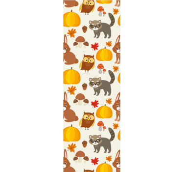Kinderkamer rolgordijn herfst bosdieren - TenStickers