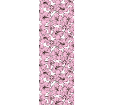 Kinderkamer rolgordijn roze bloemen hibiscus patroon - TenStickers