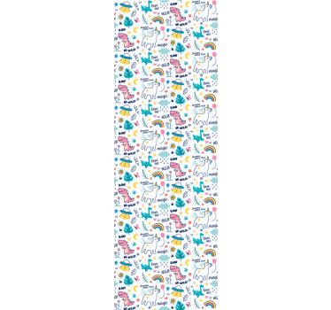 Kinderkamer rolgordijn met handgetekende illustraties - TenStickers