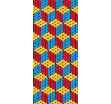Kinderkamer rolgordijn rubik kubus origineel patroon - TenStickers