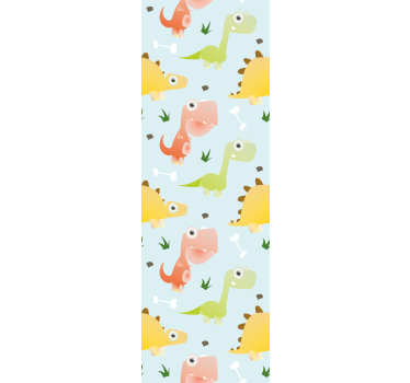 Kinderkamer rolgordijn klein dino patroon - TenStickers