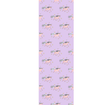 Kinderkamer rolgordijn roze pastel eenhoorn patroon - TenStickers