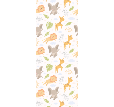 Kinderkamer rolgordijn nordic minimalistische safari - TenStickers