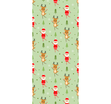 Kinderkamer rolgordijn met kerstman en zijn rendier - TenStickers