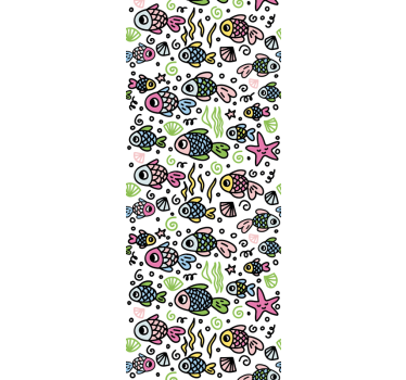Kinderkamer rolgordijn met multicolor vissenpatroon - TenStickers