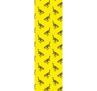 Kinderkamer rolgordijn brachiosaurus symbolen op geel - TenStickers