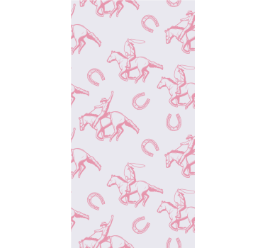 Kinderkamer rolgordijn roze cowboypaard patroon - TenStickers
