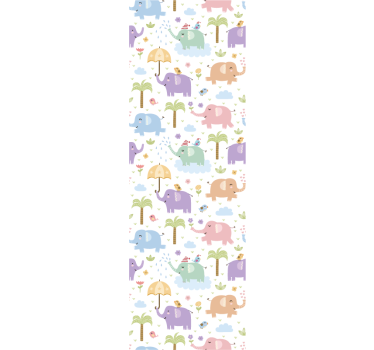 Kinderkamer rolgordijn schattig olifantenpatroon - TenStickers