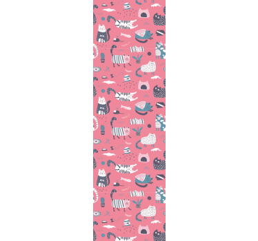 Kinderkamer rolgordijn nordic katten - TenStickers