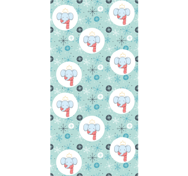 Kinderkamer rolgordijn winter olifant koning - TenStickers