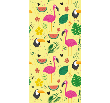 Kinderkamer rolgordijn schattige dieren met planten - TenStickers
