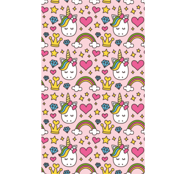 Kinderkamer rolgordijn dromerige eenhoorn fantasie - TenStickers