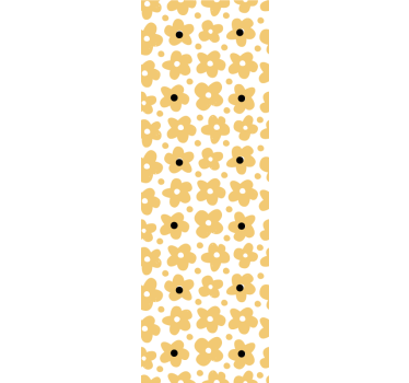 Kinderkamer rolgordijn geel abstract bloemenpatroon - TenStickers
