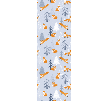 Kinderkamer rolgordijn schattig vos winterbos patroon - TenStickers
