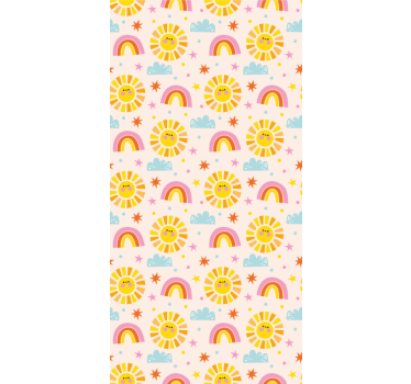 Kinderkamer rolgordijn roze regenboog patroon - TenStickers
