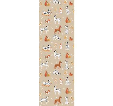 Kinderkamer rolgordijn schattige honden op beige - TenStickers