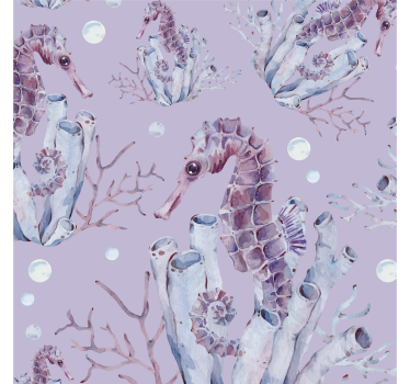 Kinderkamer rolgordijn watercolor zeepaardje - TenStickers