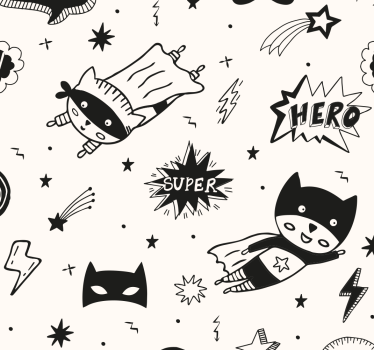 Kinderkamer rolgordijn superhelden strippatronen - TenStickers
