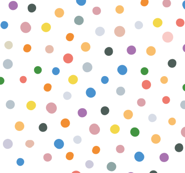 Kinderkamer rolgordijn kleurrijke stippen op wit - TenStickers