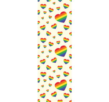 Rolgordijn tienerkamer regenboog harten display - TenStickers