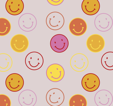 Rolgordijn tienerkamer met roze en gele smileys - TenStickers