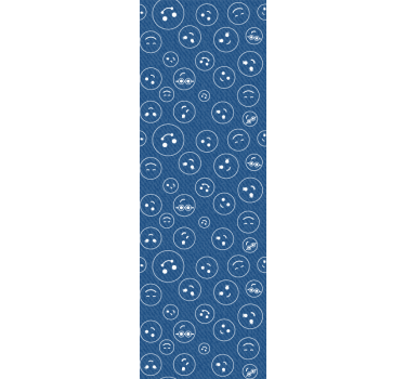 Rolgordijn tienerkamer marineblauwe smiley gezichten - TenStickers