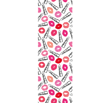 Rolgordijn tienerkamer lipsticks en lippen - TenStickers