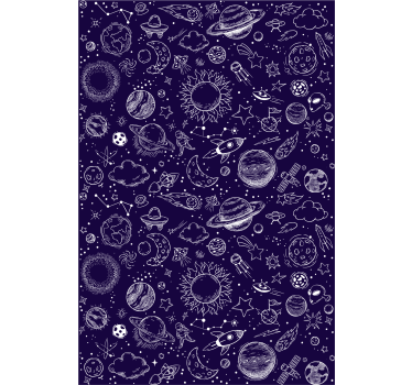 Rolgordijn tienerkamer planet doodle - TenStickers
