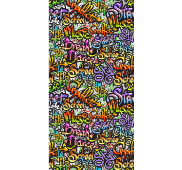 Rolgordijn tienerkamer met graffiti muursticker - TenStickers