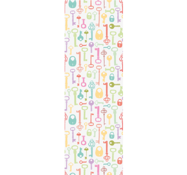 Rolgordijn tienerkamer kleurrijke sleutels - TenStickers