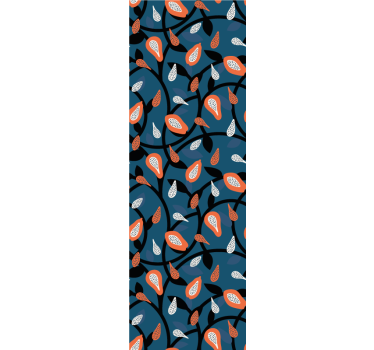 Rolgordijn tienerkamer papaya en planten - TenStickers