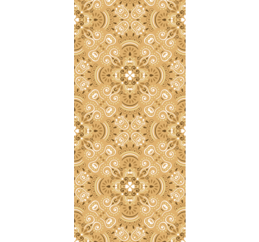 Rolgordijn tienerkamer vintage beige ornament patroon - TenStickers