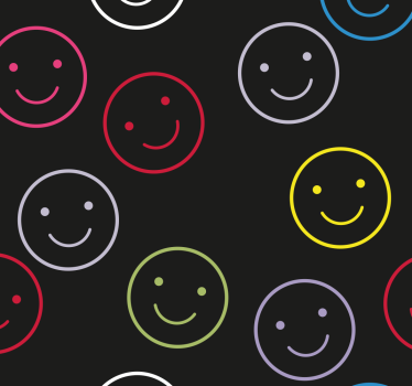 Rolgordijn tienerkamer kleurrijke smiley gezichten - TenStickers
