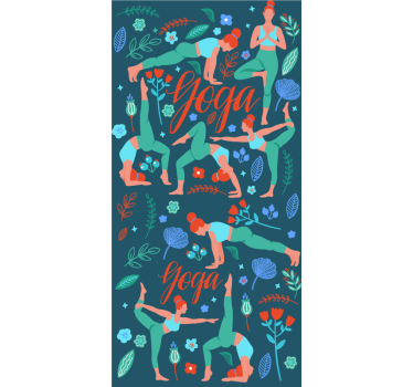 Rolgordijn tienerkamer vrouw die yoga doet - TenStickers